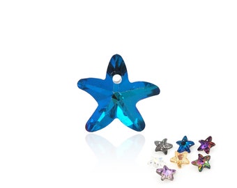 140pcs Crystal Pendant, 6721 Necklace Pendant, Crystal Starfish Pendant, Multi-Color Optional, DIY Jewelry Accessories