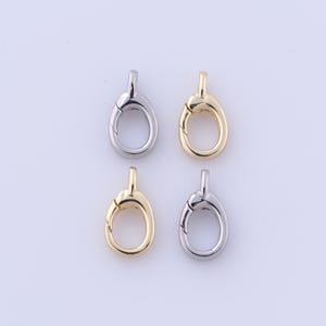 1 Pcs Gold Oval Clasp, 18K Gold Filled Snap Clasp, Spring Clasp, DIY Jewelry Making Findings Supplies