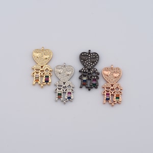 18K Gold Filled Heart Connector,Gold Boy Connector,Girl Connector,DIY Bracelet Necklace Jewelry Making Findings Supply