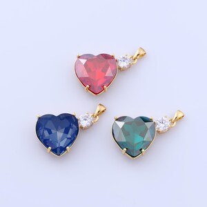 18K Gold Filled Heart Pendant,Micropave Zirconia Love Charms,Heart Charms DIY Bracelet Necklace Jewelry Making Findings Supply