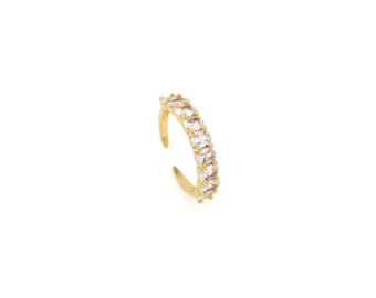 Thin Ring, 18K Gold Filled CZ Ring, Micropavé CZ Love Ring, Adjustable Ring, Dainty Ring, Gift for Her