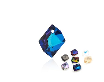 144pcs Geometric Pendant, Crystal Pendant Necklace, Crystal AB, Multi-Color Optional, DIY Jewelry Crystal Accessories