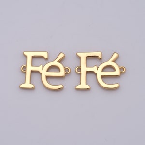 18K Gold Filled Letter Connector, Fe Connector, Gold Letter Connector, DIY Bracelet Necklace Jewelry Making Findings Supply