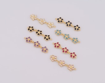 18K Gold gefüllte Blume Stecker, Micro Pave CZ Halskette Armband Stecker, DIY Schmuckherstellung Lieferungen