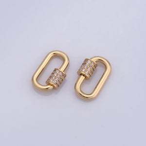 Gold Oval Screw Clasp,18K Gold Filled Carabiner Clasp, Necklace Clasp, Jewelry Clasp, Bracelet Clasp DIY Jewelry Making Supplies