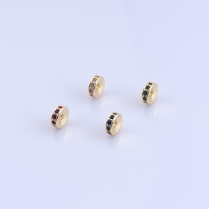 18K Gold Filled Flat Spacer Beads,Round Beads for DIY Jewelry Making Findings Supply
