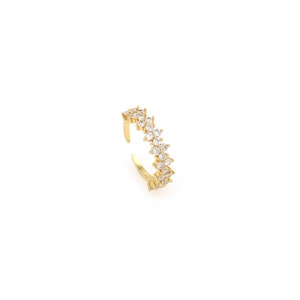 Zircon Ring, 18K Gold Filled Thin Ring, Micropavé CZ Stacking Ring, Adjustable Ring, Dainty Ring, Gift for Her