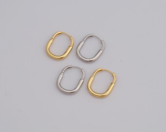 18K Gold Filled Oval Hoop Earrings,Gold Hoop Earrings,Oval Hoop Earrings,Hypoallergenic Huggie Hoop,Gift for Her