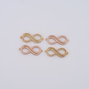18K ゴールドフィルド インフィニティ コネクタ、ゴールド インフィニティ コネクタ、インフィニティ コネクタ、DIY ブレスレット ネックレス ジュエリー製作 金具 サプライ