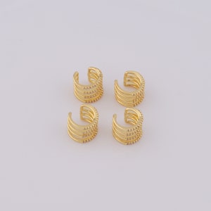 Boucles d'oreilles clip cartilage en or non perçant, Boucles d'oreilles manchette en or 18 carats, Huggie Hoop hypoallergénique, Cadeau pour elle
