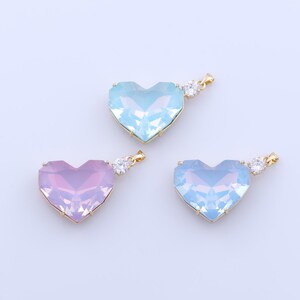 18K Gold Filled Heart Pendant,Micropave Zirconia Love Charms,Heart Charms DIY Bracelet Necklace Jewelry Making Findings Supply