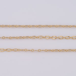 18K Gold Filled Cable Chain,Semi Finished Chain for DIY Bracelet Necklace Making Supplies