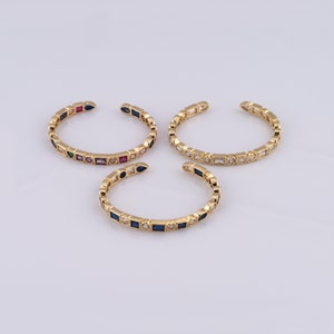 Gold Open Bangle,18K Gold Filled Dainty Tennis Bangle,CZ Heart Bangle,Gift for Her