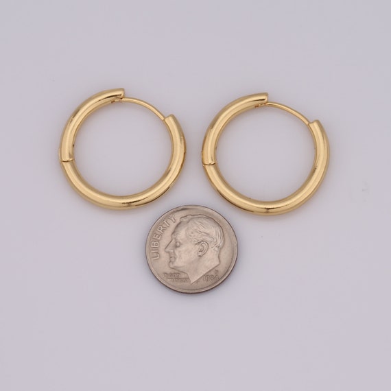 18K Gold Filled Round Earrings,gold Round Earrings,simple Earrings