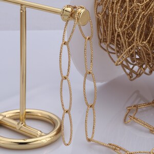 18K Gold gefüllte Büroklammerkette, halbfertige Kette für DIY-Armband-Halsketten-Herstellungszubehör