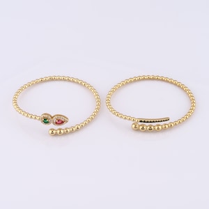 Gold Beaded Bangle,18K Gold Filled Dainty CZ Water Drop Bangle,Bar Bangle,Gift for Her