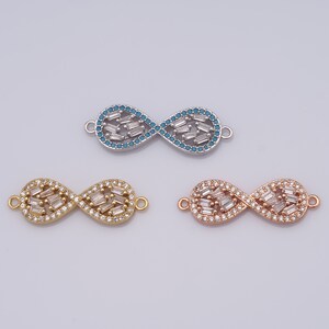 18K Gold Filled Infinite Connector,Gold Micropavé CZ Figure 8 Connector DIY Bracelet Necklace Jewelry Making Findings Supply