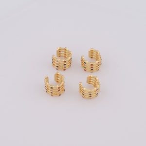 Pendientes de clip de cartílago no perforantes de oro, pendientes de puño ancho rellenos de oro de 18 quilates, aro huggie hipoalergénico, regalo para ella