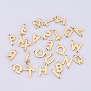 18K Gold Filled Letters Connector,Alphabet Connector,Initial Connector DIY Bracelet Necklace Jewelry Making Findings Supply