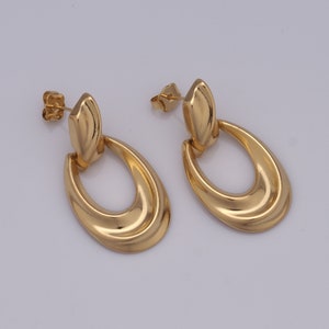 Gold Hoop Stud Earrings,18K Gold Filled Hoop Stud Earrings,Hoop Stud Earrings,Hypoallergenic Stud Earrings,Gift for Her