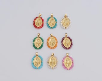 18K Gold gefüllt Jungfrau Maria Anhänger, Religion Charms, katholische Charms, DIY Armband Halskette Schmuck machen Lieferungen