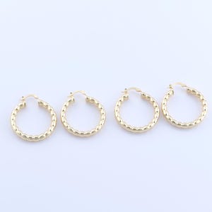 18K Gold Filled Twist Hoop Earrings,Gold Twist Hoop Earrings,Simple Earrings,Hypoallergenic Stud Earrings,Gift for Her