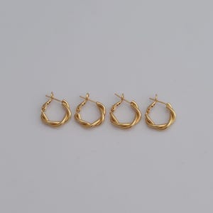 18K Gold Filled Twist Earrings, Gold Fashion Earrings, Hypoallergenic Earrings, Gift for Her
