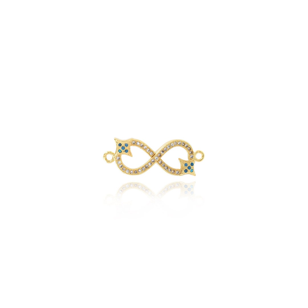 Micropavé CZ Infinity Connector, 18K Gold Filled Infinity Connector ...