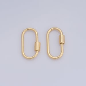 Gold Oval Screw Clasp,18K Gold Filled Carabiner Clasp, Necklace Clasp, Jewelry Clasp, Bracelet Clasp DIY Jewelry Making Supplies