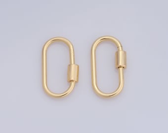 Gold Oval Screw Clasp,18K Gold Filled Carabiner Clasp, Necklace Clasp, Jewelry Clasp, Bracelet Clasp DIY Jewelry Making Supplies