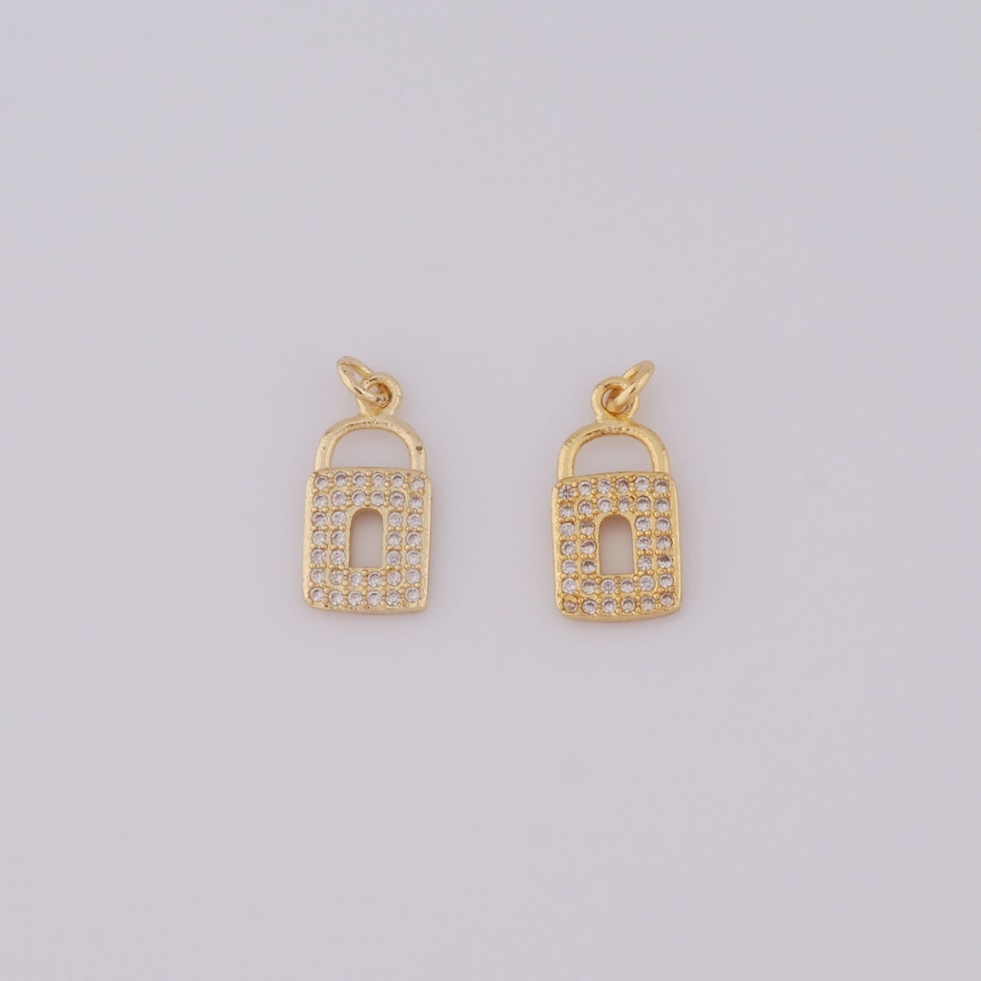 CZ Push Lock Charm Necklaces main image 1