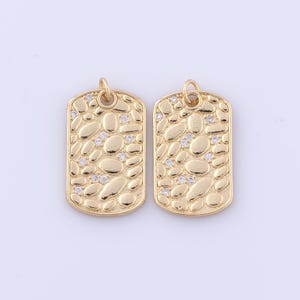 18K Gold Filled Rectangle Pendant, Rectangle Charms, DIY Jewelry Making Findings Supplies