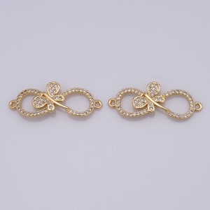 18K Gold Filled Infinite Connector,Gold Micropavé CZ Butterfly Connector,DIY Bracelet Necklace Jewelry Making Findings Supply