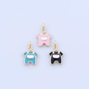 18K Gold Filled Enamel Clothing Pendant,Gold Clothing Charms,Clothing Charms DIY Bracelet Necklace Jewelry Making Findings Supply