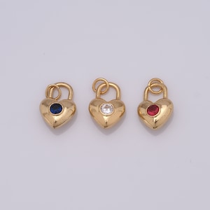 18K Gold gefüllt Herz Anhänger, Gold Emaille Schloss Charms, Herz Charms DIY Armband Halskette Schmuck machen Erkenntnisse Versorgung