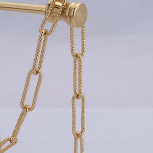18K Gold Filled Paper Clip Kette, halb fertige Kette für DIY Armband Halskette machen Lieferungen