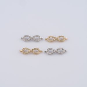 18K ゴールドフィルド インフィニティ コネクタ、ゴールド インフィニティ コネクタ、インフィニティ コネクタ、DIY ブレスレット ネックレス ジュエリー製作 金具 サプライ