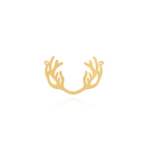 Antler Pendant, 18k Gold Filled Antler Pendant, Antler Necklace, Antler Charm, DIY Jewelry Accessories, 27.5x18.5x1mm