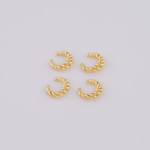 Gold Non Piercing Cartilage Clip Earrings,18K Gold Filled Twist Cuff Earrings,Hypoallergenic Huggie Hoop,Gift for Her