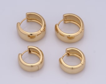 Gold Thick Earrings,18K Gold Filled CZ Huggie Hoop Earrings,Hoop Earrings,Hypoallergenic Huggie Hoop,Gift for Her