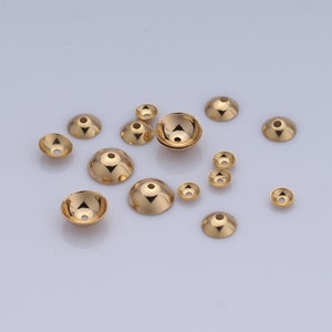18K Gold Filled Round Bead Cap,Round Cambered Beads Cap,Round Bead Cap for DIY Jewelry Making Findings Supply