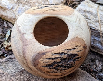 Hand Carved ash Live Edge Bowl Decorative Natural Round from Nature New Mexico