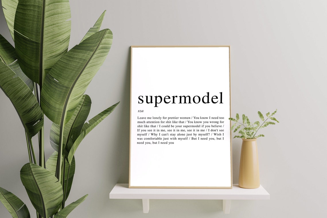 SZA 'Supermodel' Sza lyrics poster Sza poster Sza | Etsy