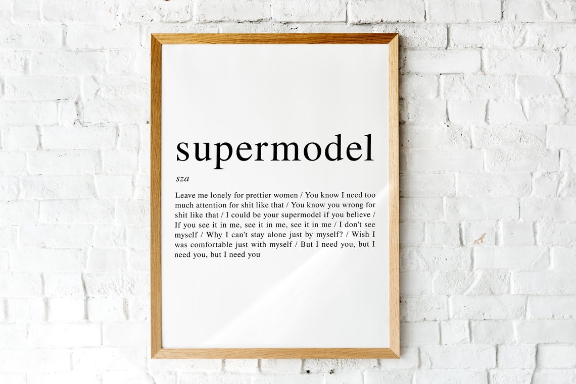 SZA 'Supermodel' Sza lyrics poster Sza poster Sza | Etsy