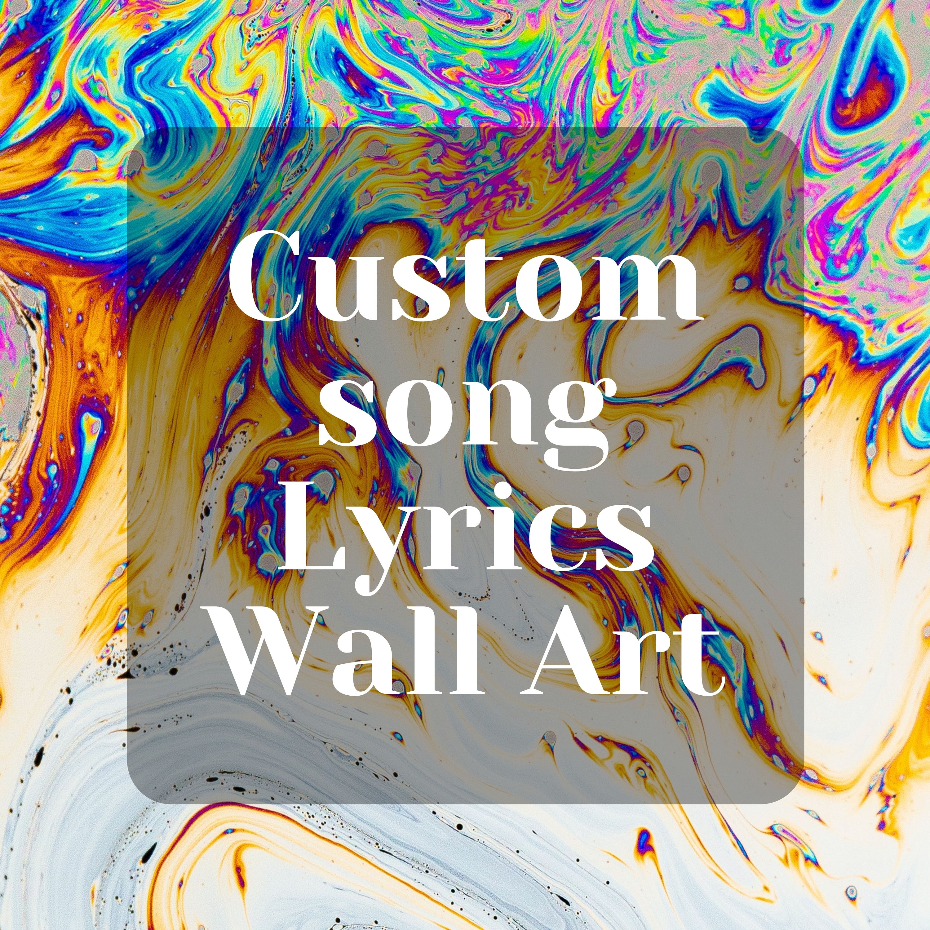 Custom Song Lyrics Wall Art, Song Lyrics Art, Song Lyric Print, Custom