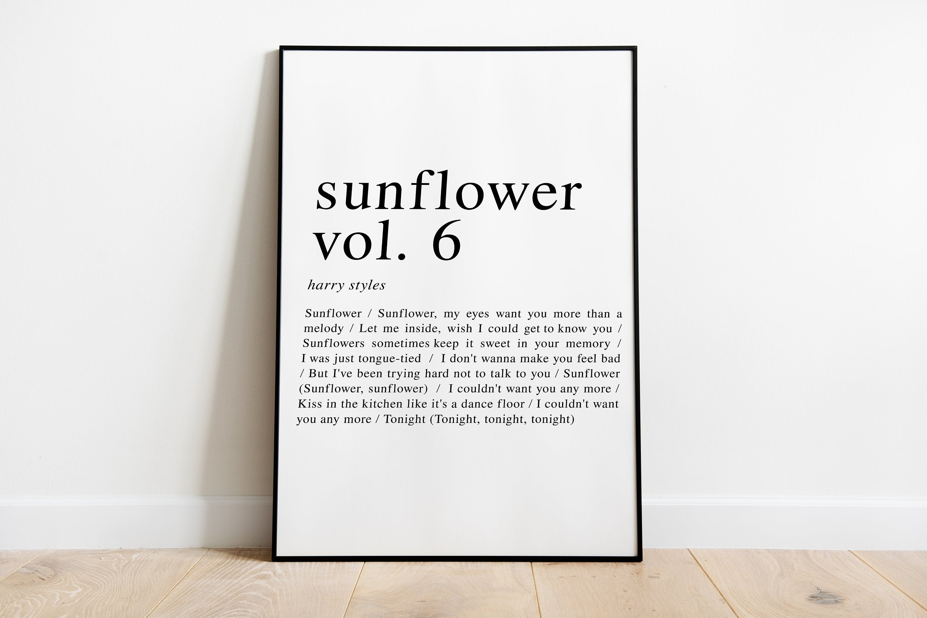 Harry Styles 'Sunflower Vol. 6' / Harry Styles Lyrics Etsy