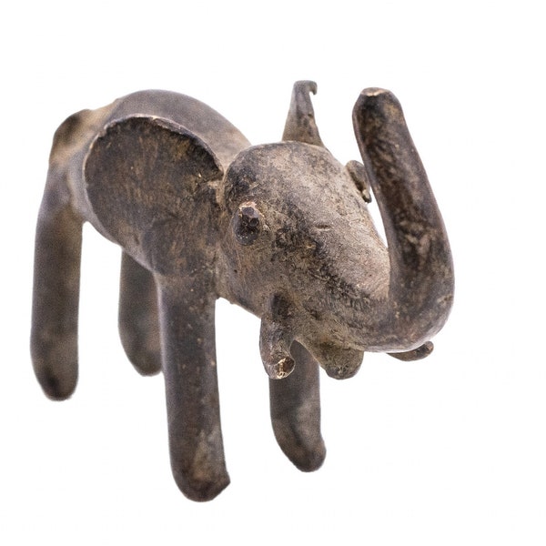 Akan-Gewicht zum Wiegen von Gold, das einen Elefanten darstellt – Hergestellt aus Bronze – Traditionelles und antikes Objekt