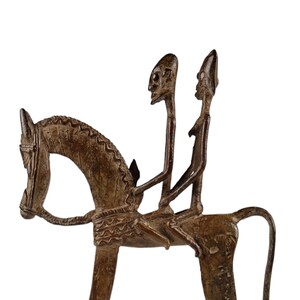 Prächtiges Reiterpaar der Dogon in Bronze (Mali, Westafrika)
