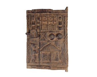 Bellissima porta Dogon in legno intagliato (Mali, Africa Occidentale)