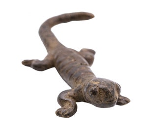 Peso Akan per pesare l'oro raffigurante un geco - Realizzato in bronzo - Oggetto tradizionale e antico